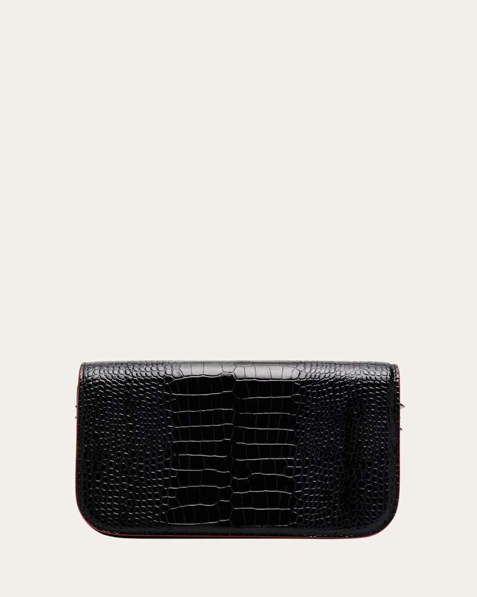 Paloma Small Croc-Embossed Leather Clutch